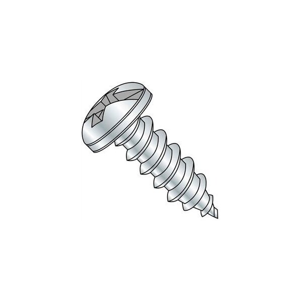 Sheet Metal Screw, #14 x 2 in, Zinc Plated Steel Pan Head Combination Phillips/Slotted Drive